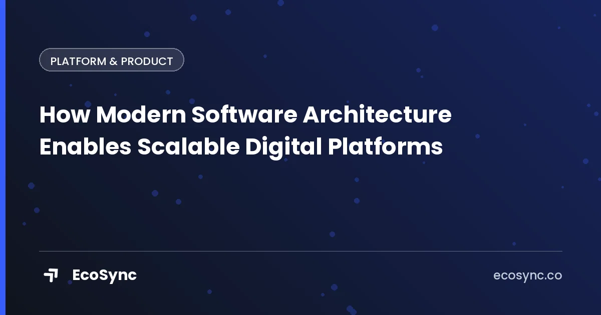 EcoSync article card: Platform & Product - how modern software architecture enables scalable digital platforms