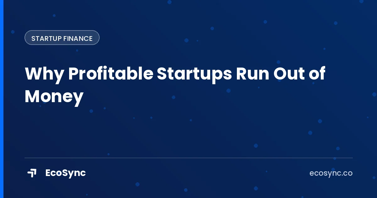 EcoSync article card: Startup Finance - cash flow vs profit