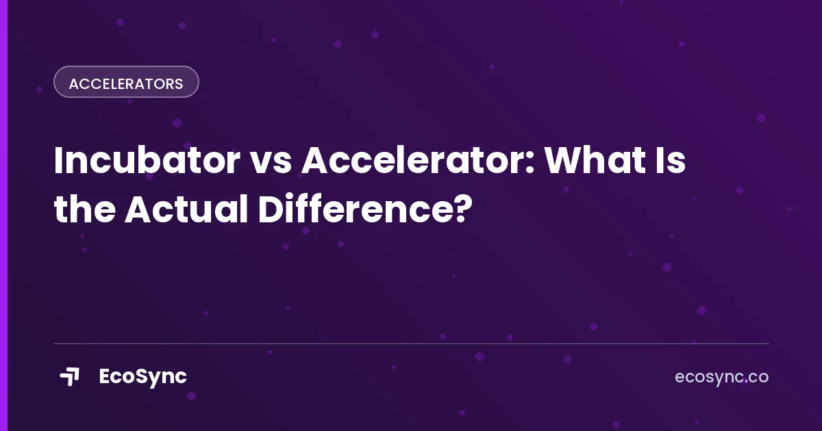EcoSync article card: Accelerators - incubator vs accelerator difference