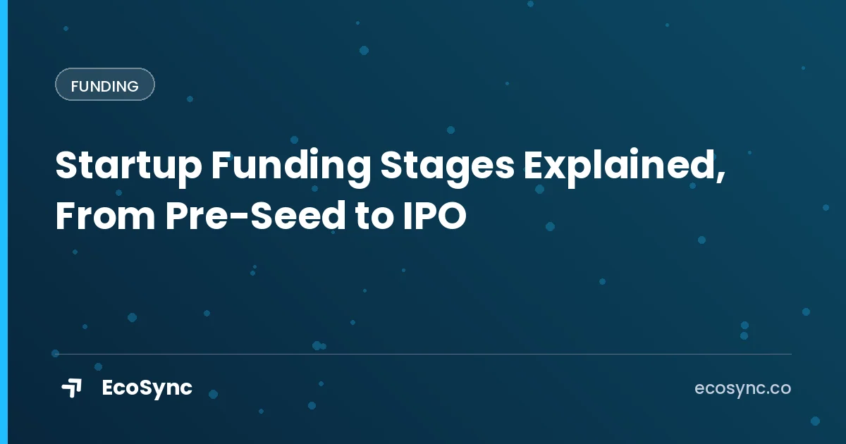 EcoSync article card: Funding - startup funding stages explained