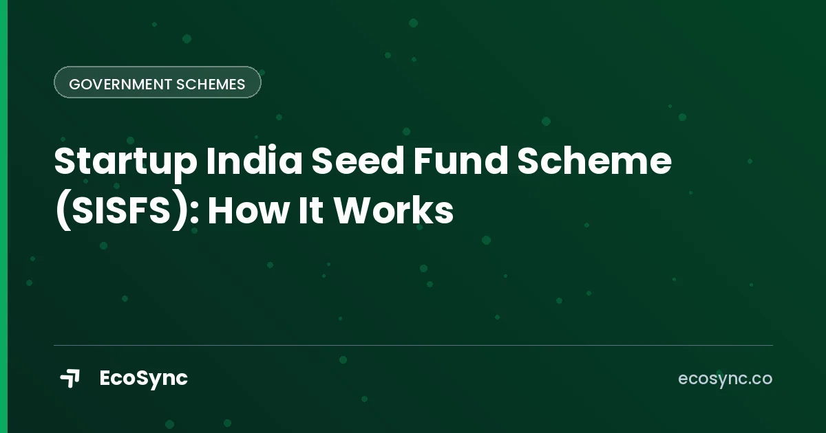 EcoSync article card: Government Schemes - startup india seed fund scheme sisfs