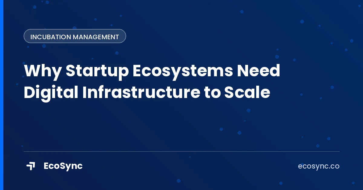 EcoSync article card: Incubation Management - why startup ecosystems need digital infrastructure to scale